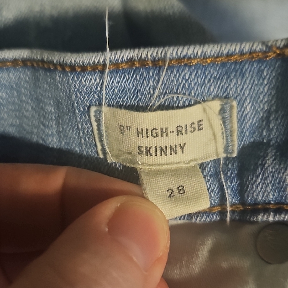 Madewell‎ 10" High-Rise Skinny Jeans 26 Light Wash Distressed Button Fly - Picture 11 of 11